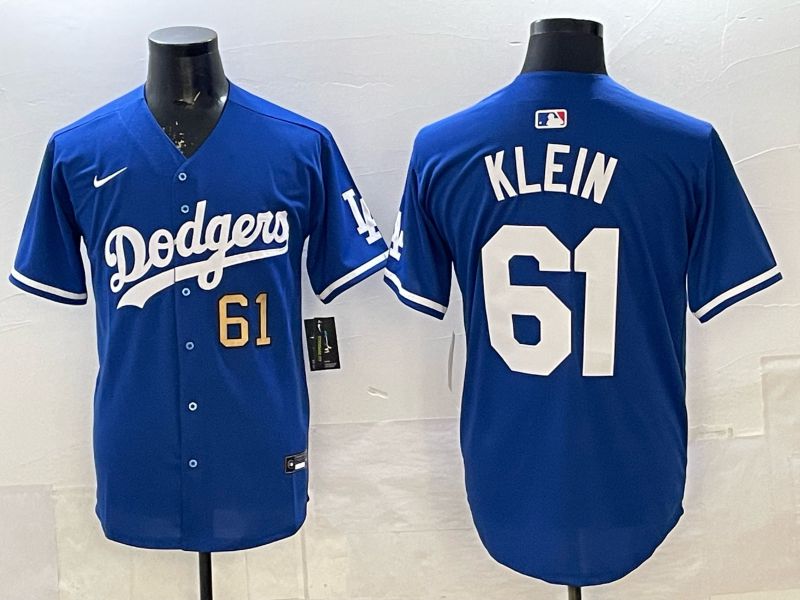 Men 2025 Nike Los Angeles Dodgers #61 Klein Blue Game MLB Jersey 016->los angeles dodgers->MLB Jersey